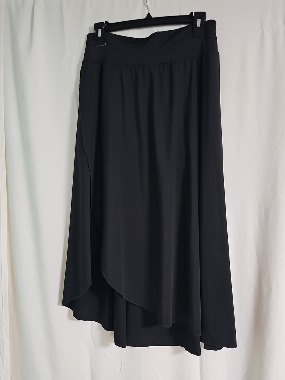 Black Women's Asymmetric Midi Skirt Skort